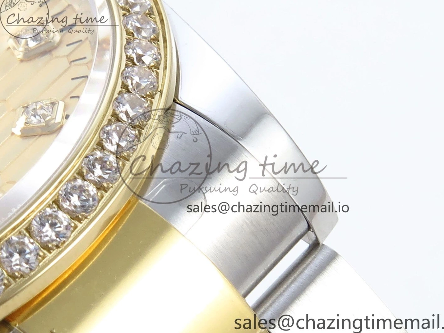 YG Textured Diamonds 126283RBR Dial YG Oyster EWEF SS Best Edition DateJust A3235 Bracelet on 36 0420